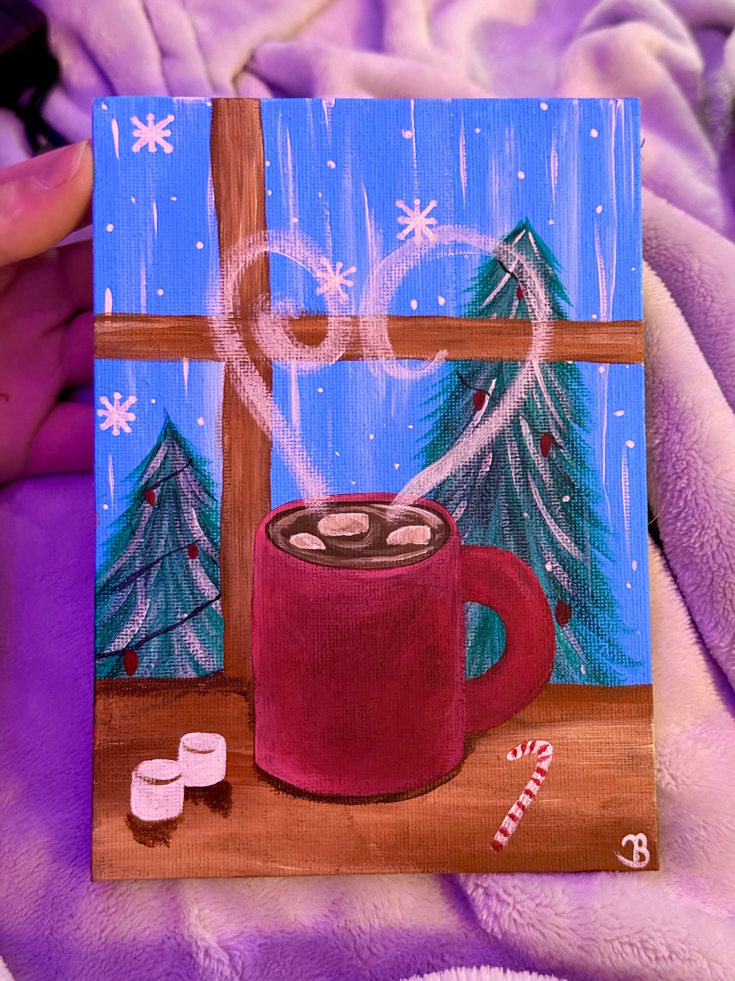 Holiday Hot Chocolate Gift Art Painting