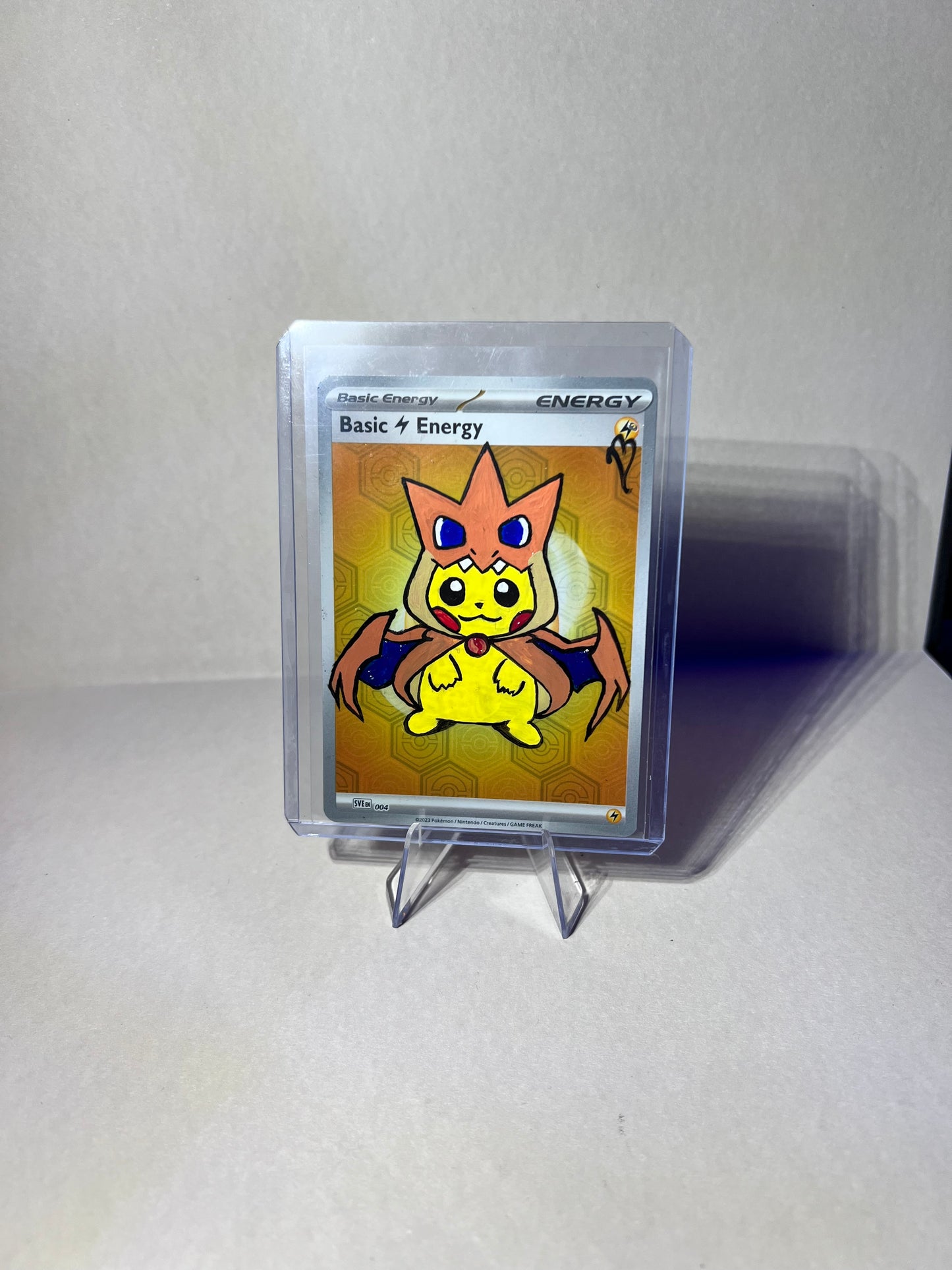 Charizard Poncho Pikachu Painted Character Card | Cool Kid’s Birthday Gift | Dorm room wall decor | Game room ideas
