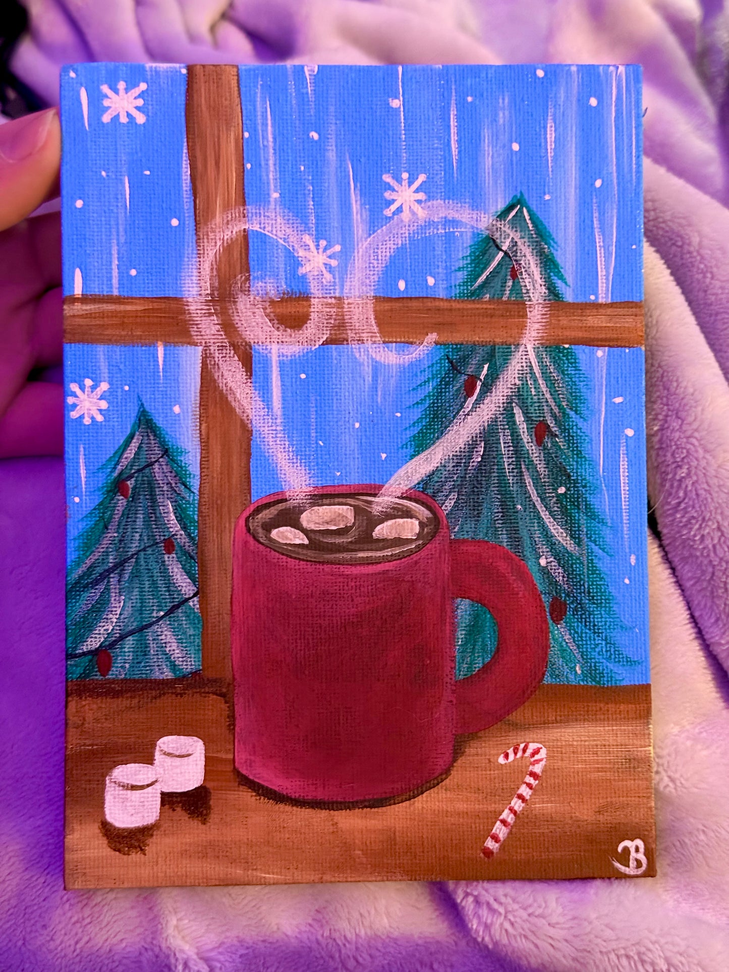 Holiday Hot Chocolate Gift Art Painting