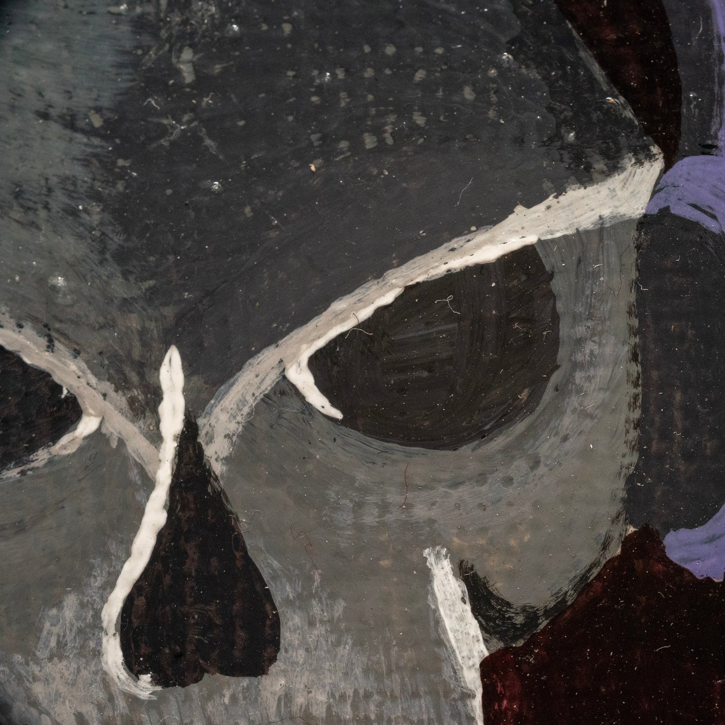 Tiny Skull With Headphones Painting | Gothic Miniature Artwork
