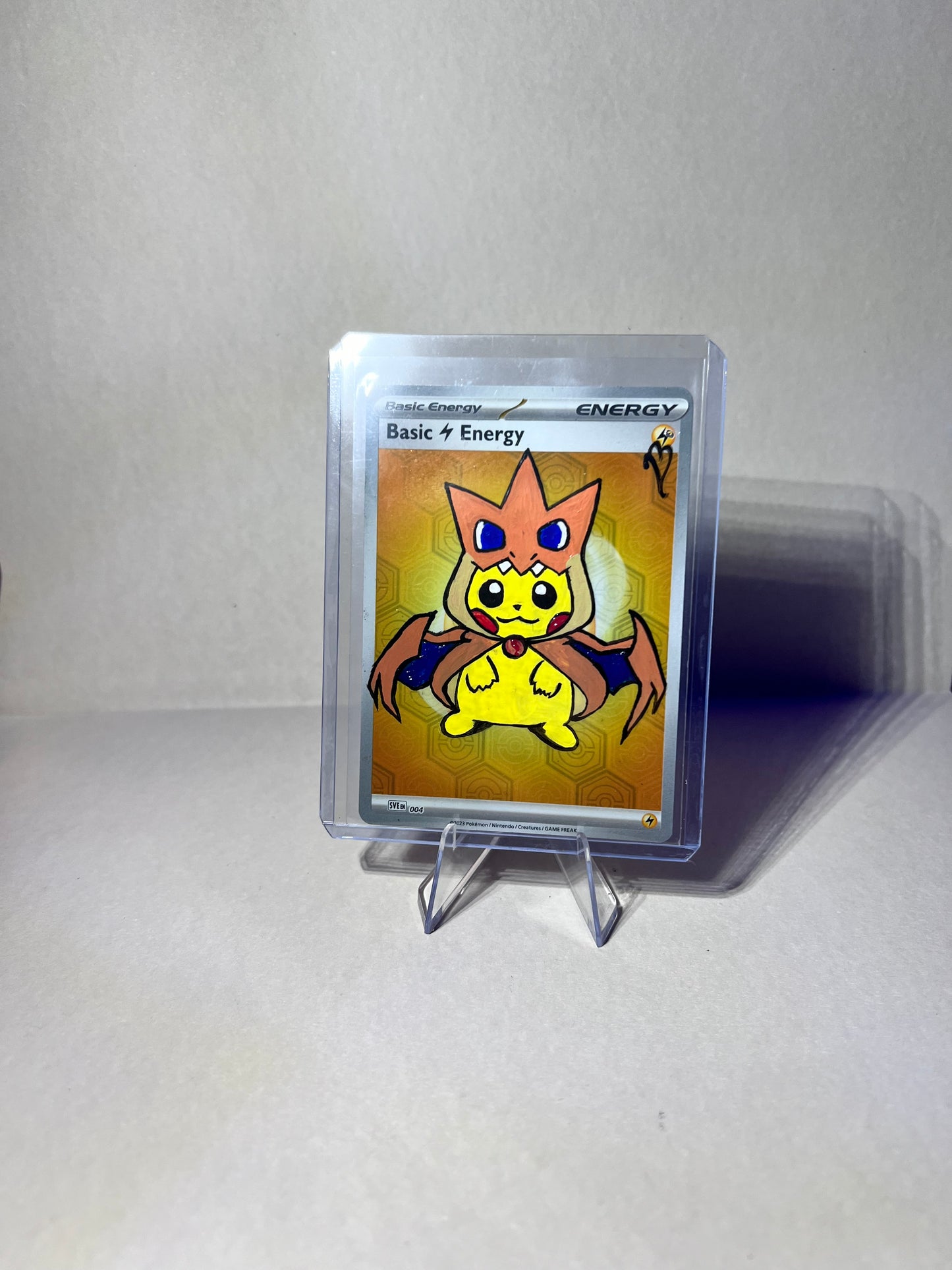 Charizard Poncho Pikachu Painted Character Card | Cool Kid’s Birthday Gift | Dorm room wall decor | Game room ideas