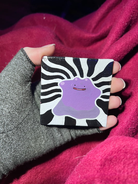 Ditto Mini Gift Painting | Cozy Cute Wall Art | Gifts for Gamers | Dorm Room Decor | Kids Birthday Present