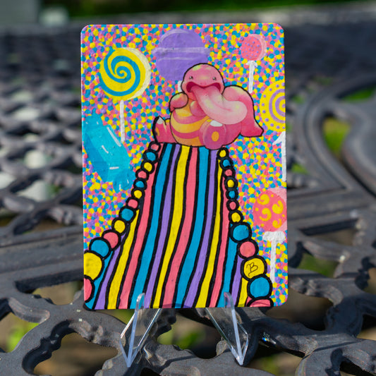 Candyland Lickitung Card | Hand-Painted Pokémon Inspired Collectible Artwork