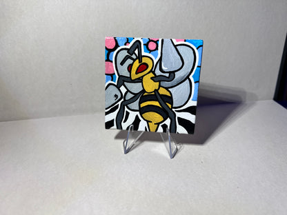 Beedrill Mini Painting | Cozy Cute Wall Decor | Gifts Ideas for Gamers