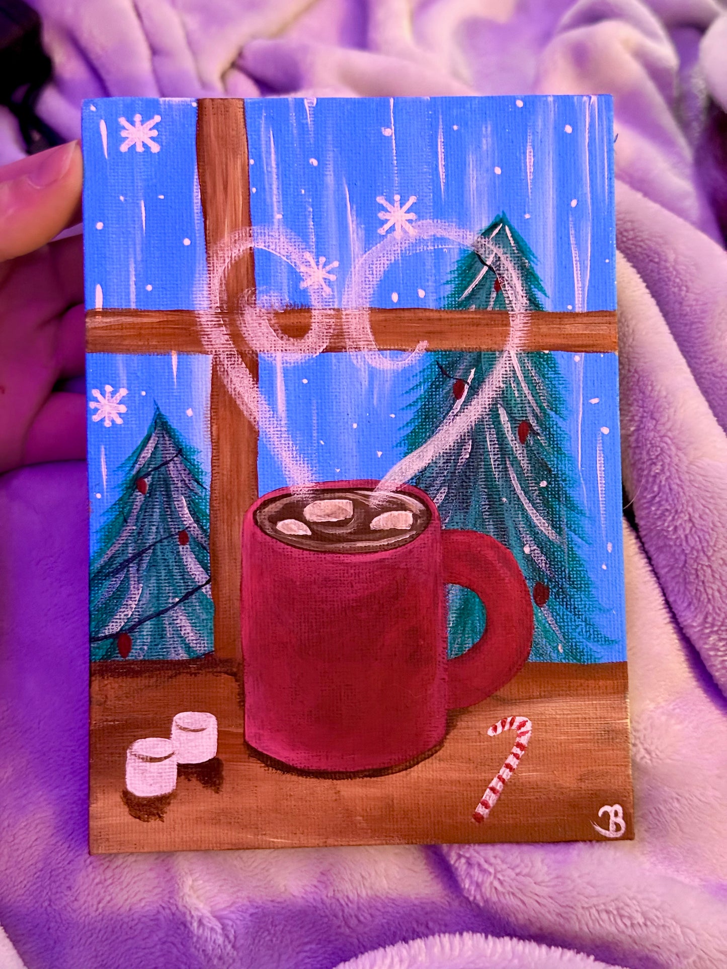 Holiday Hot Chocolate Gift Art Painting