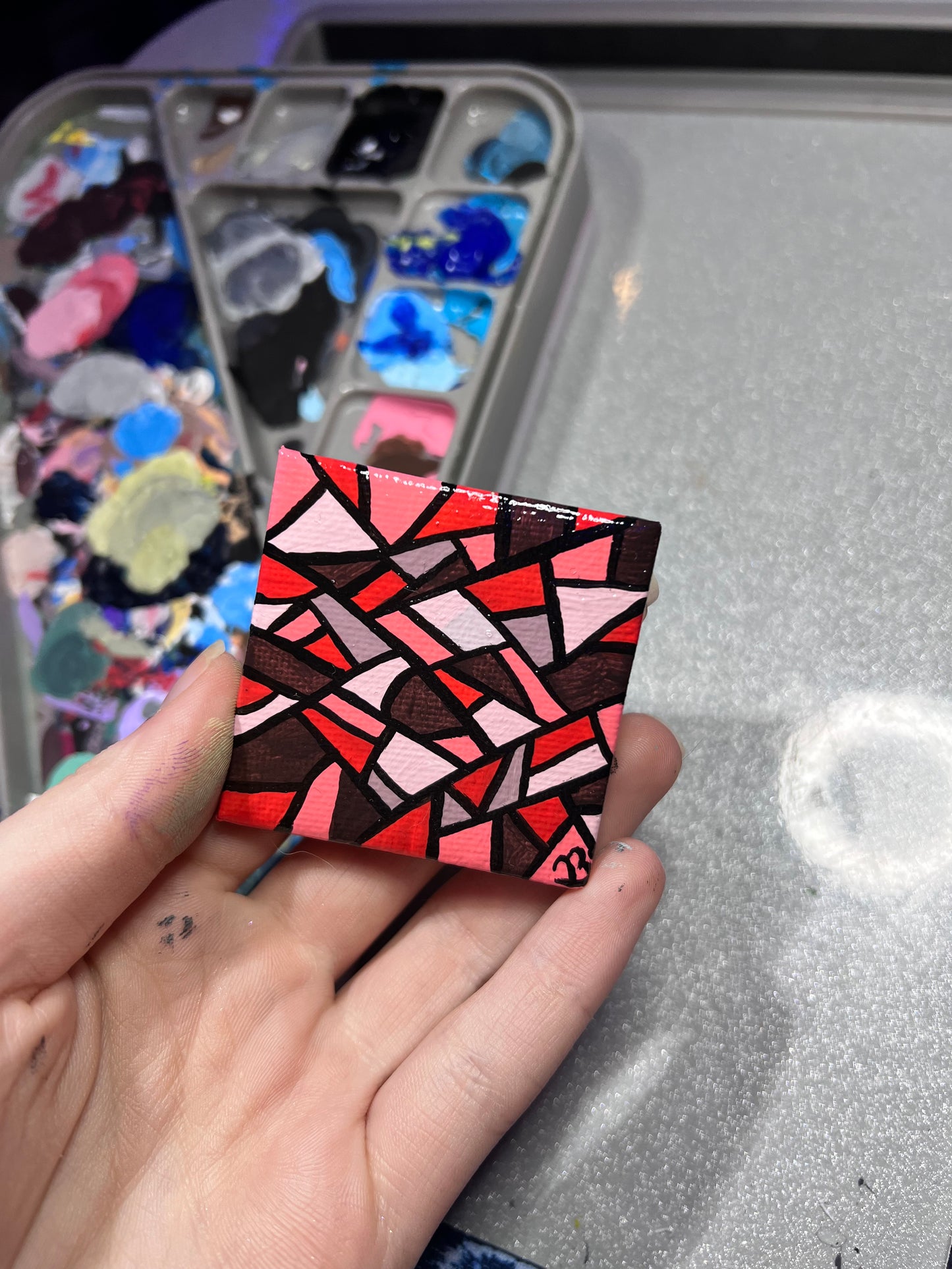 Adorable Mini Stained Glass Monochrome Wall Decor | Dorm Desk Accessories | Hand painted Artwork | High Quality Gifts | Holiday gift ideas