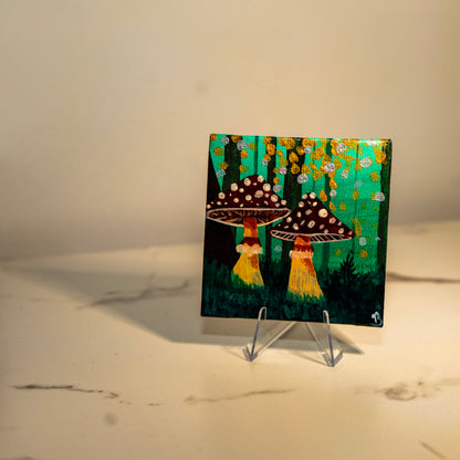 Tiny Enchanted Mushroom Painting | Original Collectible Fantasy Art