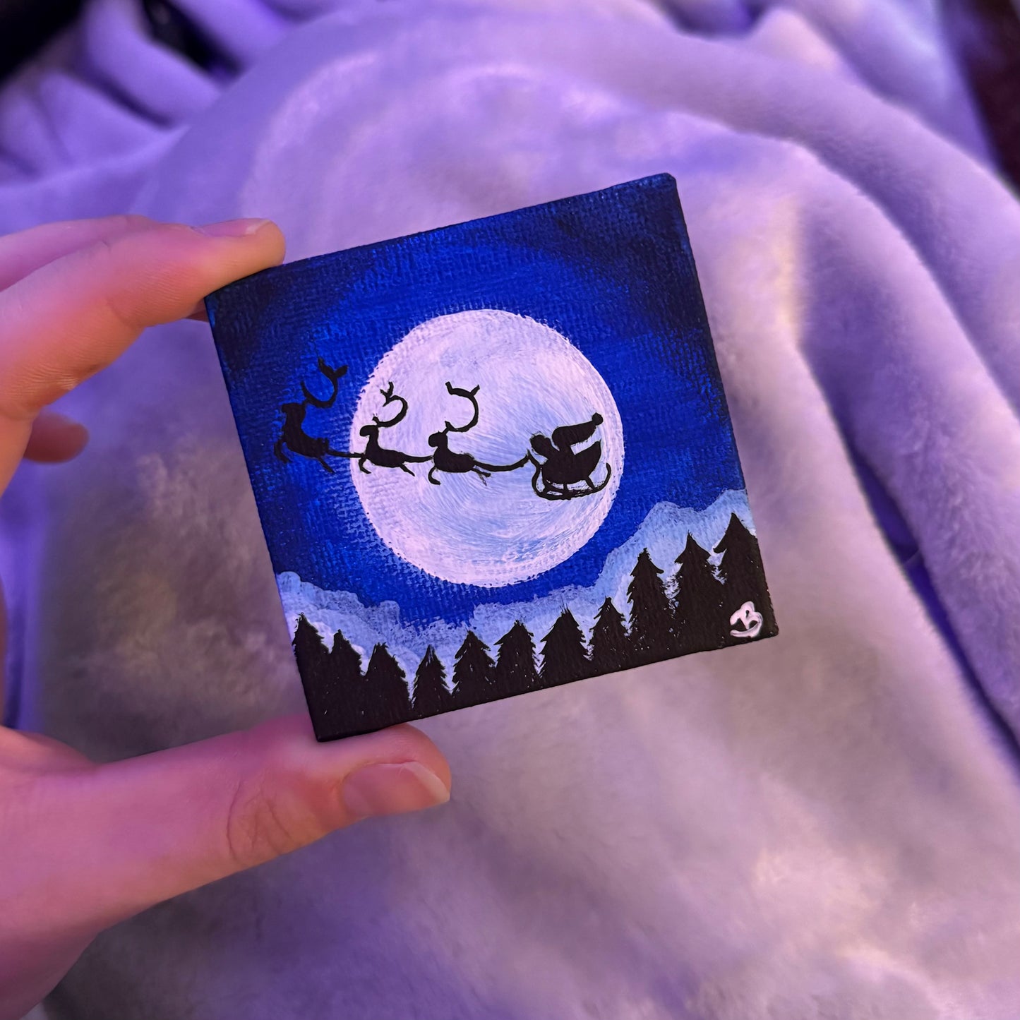 Santa’s Night - Original Mini Holiday/Christmas Painting