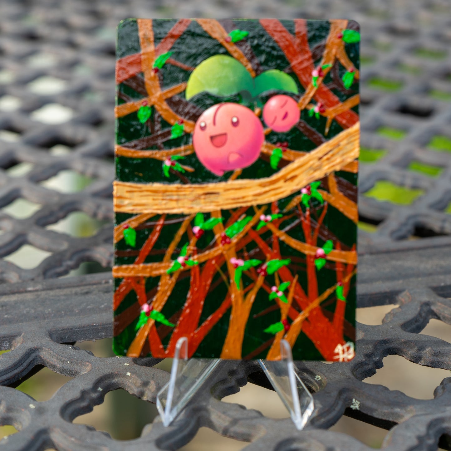 Cherrim in Bloom Hand-Painted Pokémon Trading Card Art