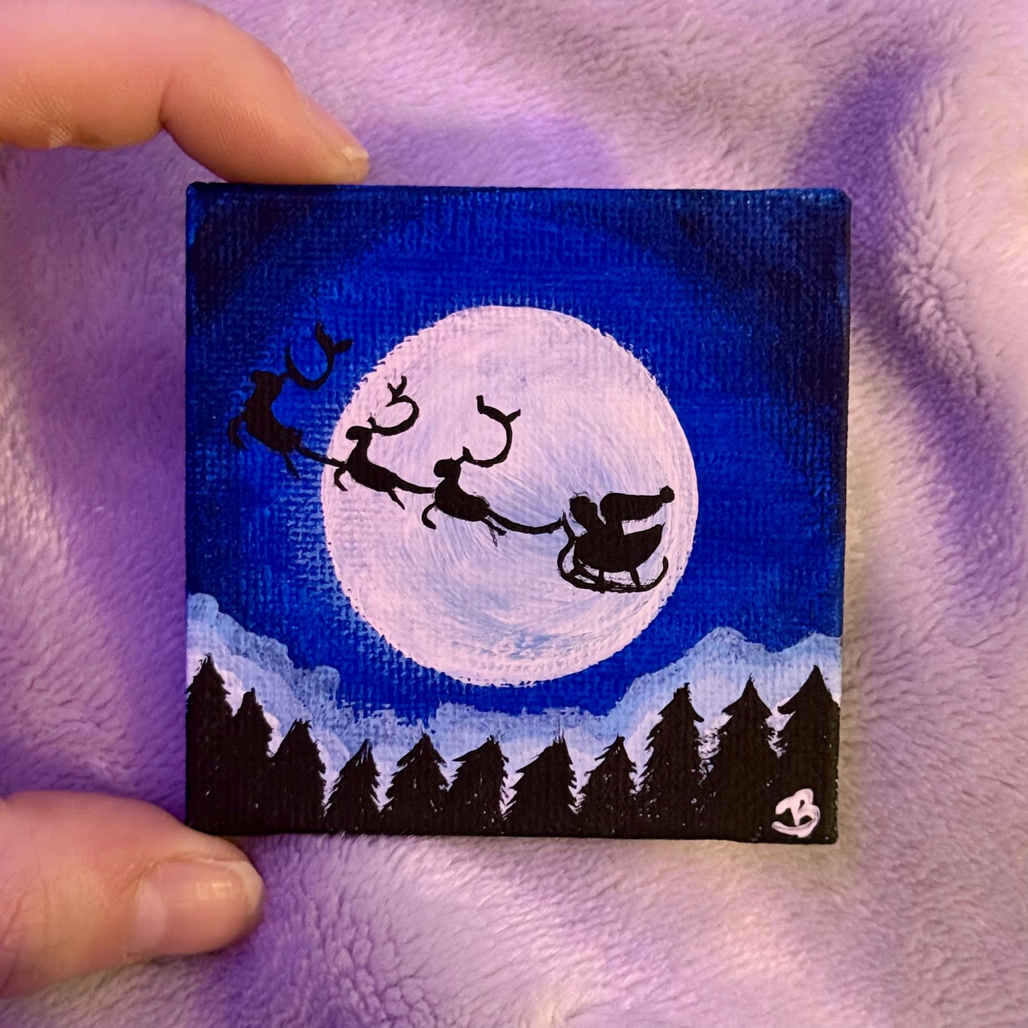 Santa’s Night - Original Mini Holiday/Christmas Painting