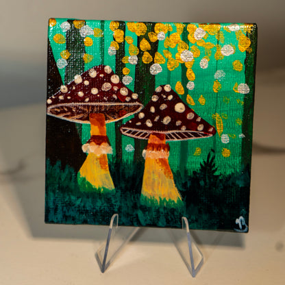 Tiny Enchanted Mushroom Painting | Original Collectible Fantasy Art