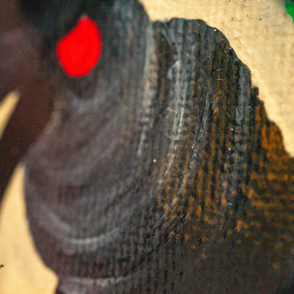Mini Plague Doctor Painting | Original Gothic Tiny Art | Dark Academia Decor | Hand Painted 2x2 Canvas