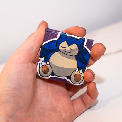 Snorlax Mini Painting – Pokémon Fan Art – Cute Sleeping Monster Original Canvas Painting