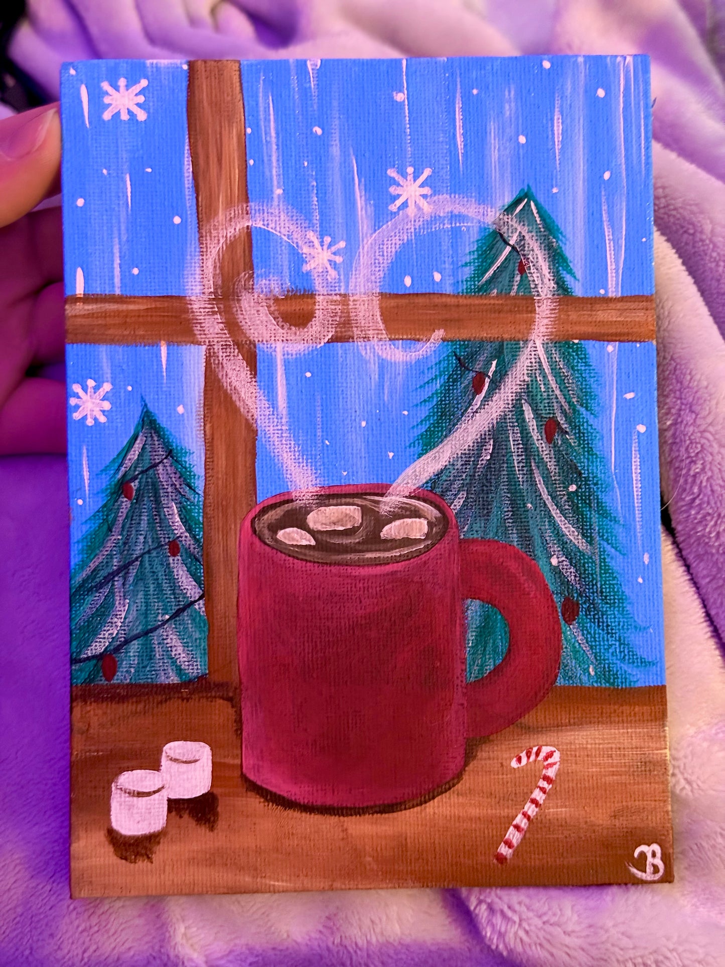 Holiday Hot Chocolate Gift Art Painting