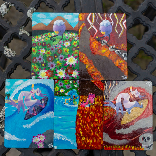 Elements of Nature Pokémon Card Art Set | 5 Hand-Painted Fan Art Trading Cards