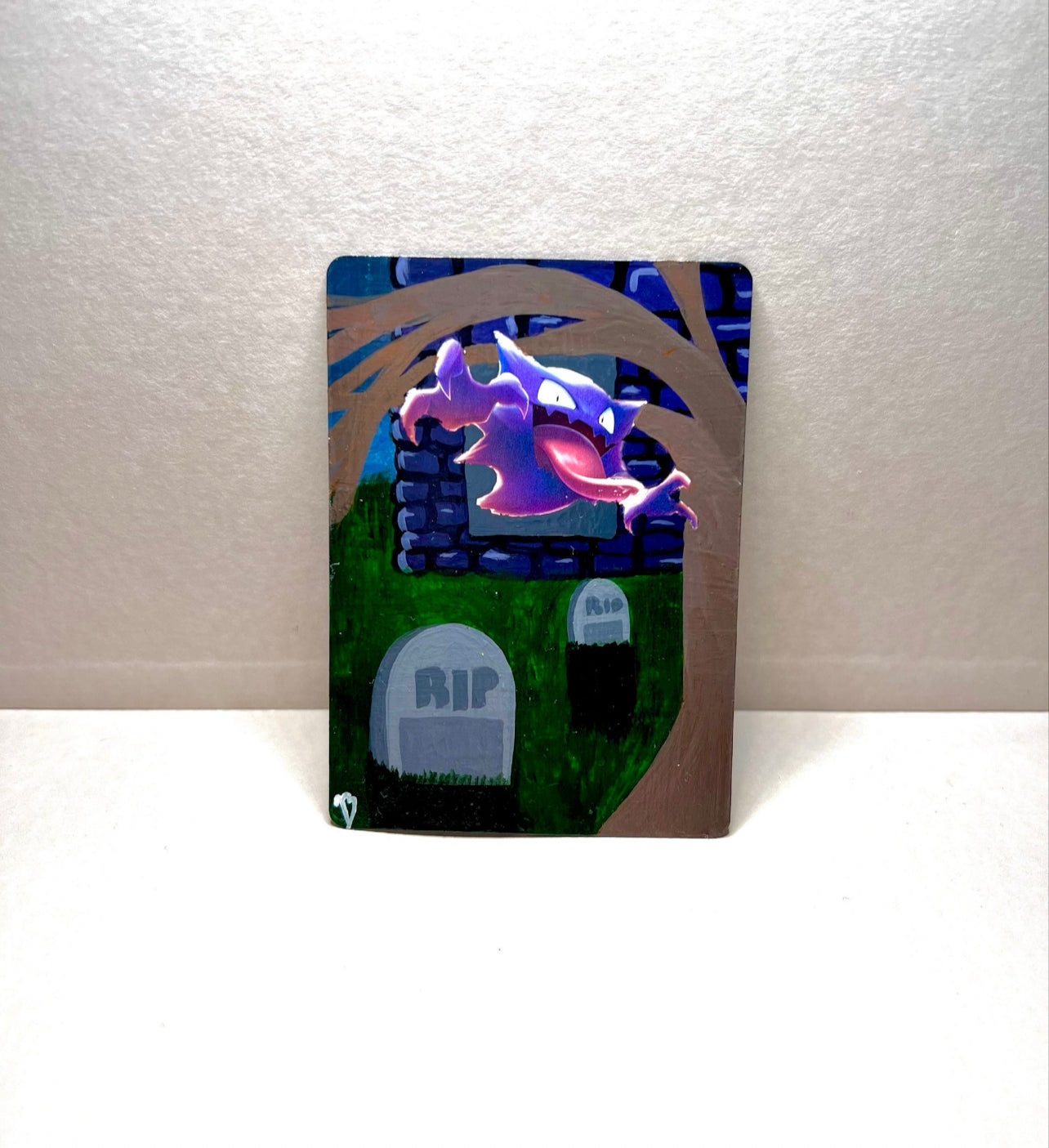 Haunter Custom Pokémon Card | Hand painted Collectible Gift | Halloween Decor Ideas | Game Room Wall Decor