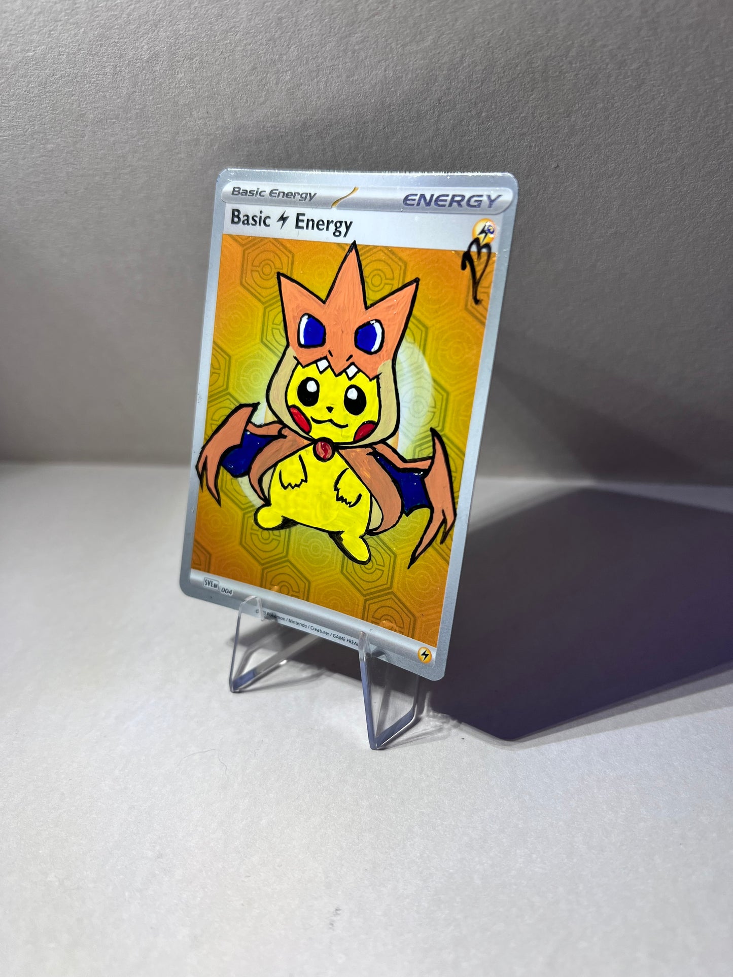 Charizard Poncho Pikachu Painted Character Card | Cool Kid’s Birthday Gift | Dorm room wall decor | Game room ideas