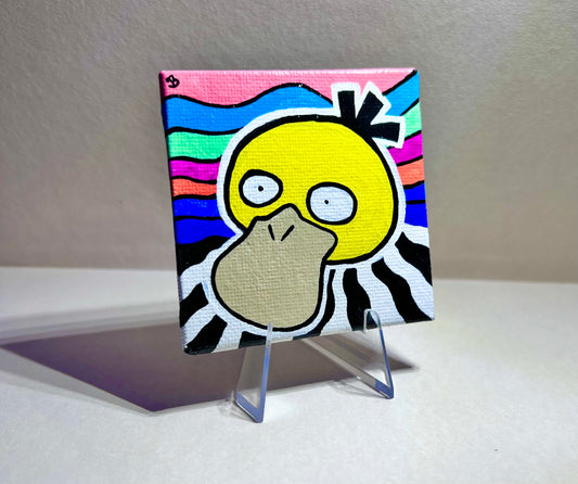 Colorful Psyduck Mini Gift Painting | Cozy Cute Wall Art | Gifts for Gamers | Dorm Room Decor