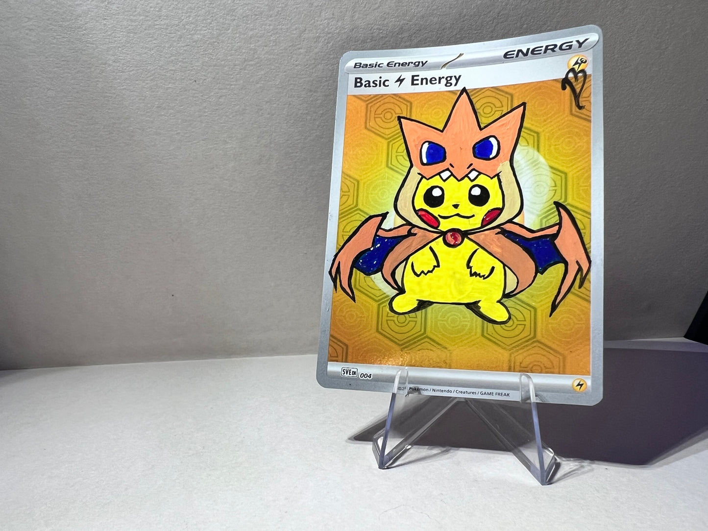 Charizard Poncho Pikachu Painted Character Card | Cool Kid’s Birthday Gift | Dorm room wall decor | Game room ideas