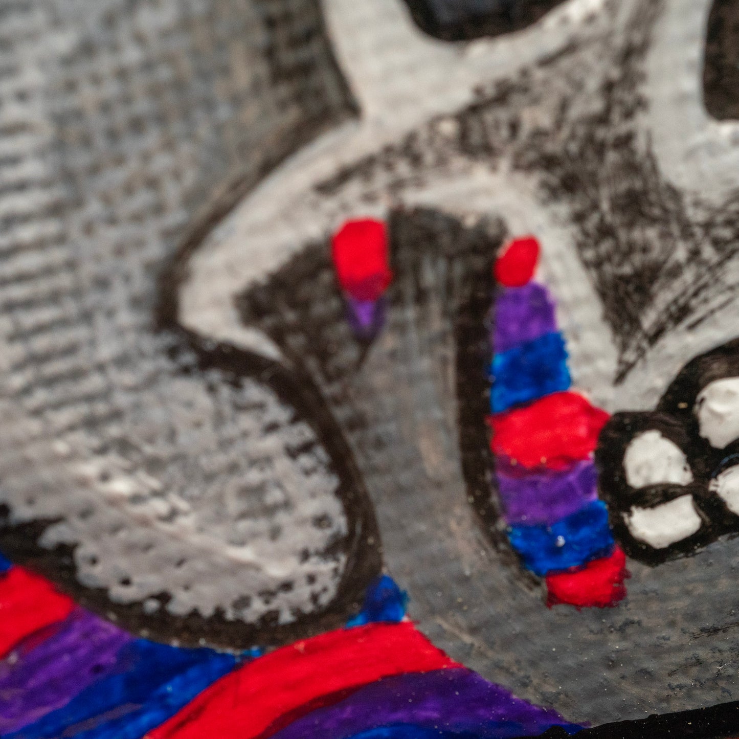Neon Skull – Original 2x2 Mini Skull Painting