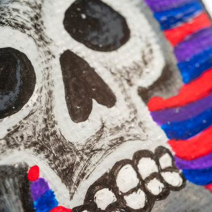 Neon Skull – Original 2x2 Mini Skull Painting