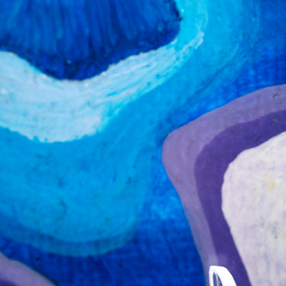 Blue Geode – Original 2x2 Abstract Acrylic Mini Painting