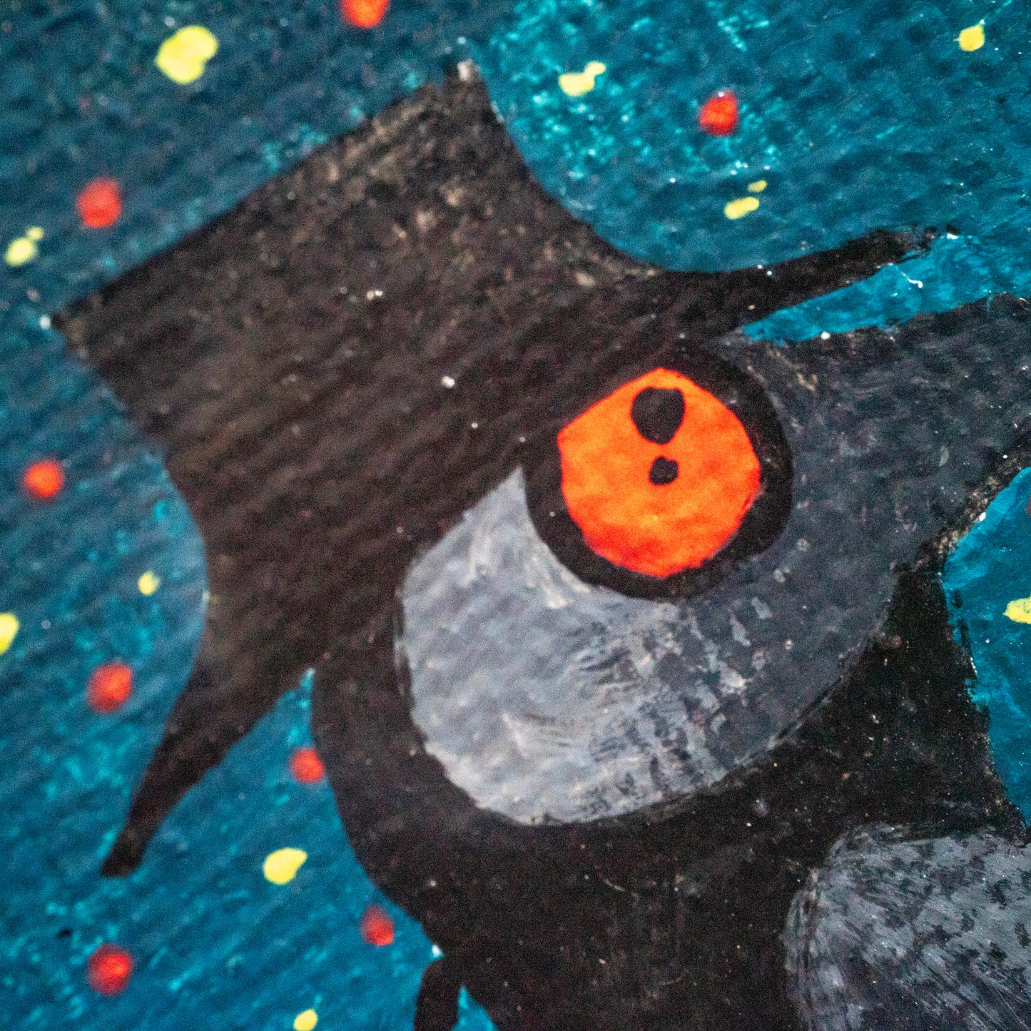 Moonlit Plague Doctor Mini Painting – Gothic Night Scene Art – Original Creepy Cute Canvas – Dark Fantasy Decor