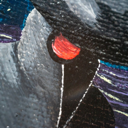 Moonlit Plague Doctor – Original 2.5x2.5 Gothic Mini Painting
