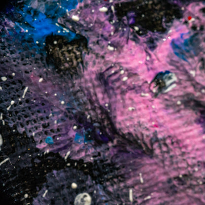 Cosmic Drift – Original Galaxy Acrylic Painting (4x5)