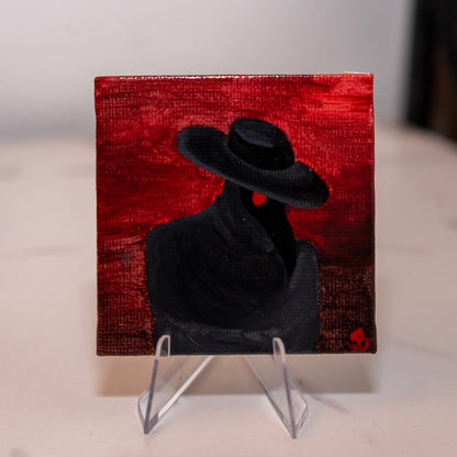 The Plague Doctor – Original 2.5x2.5 Mini Acrylic Painting