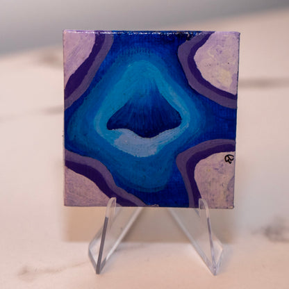 Blue Geode – Original 2x2 Abstract Acrylic Mini Painting
