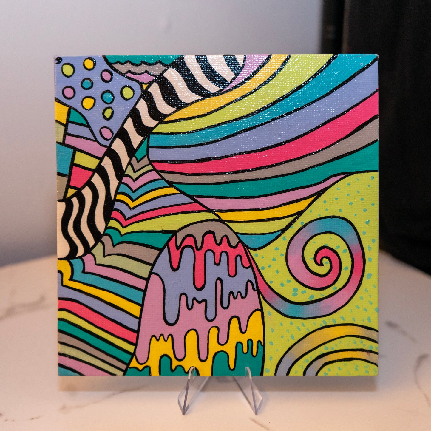 Candy Dreamscape – Original 6x6 Psychedelic Pop Art Painting