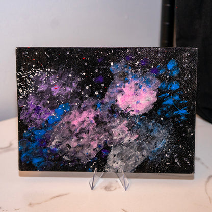 Cosmic Drift – Original Galaxy Acrylic Painting (4x5)