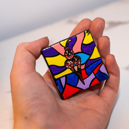 Ice Cream Prism – Original 2x2 Mini Acrylic Painting