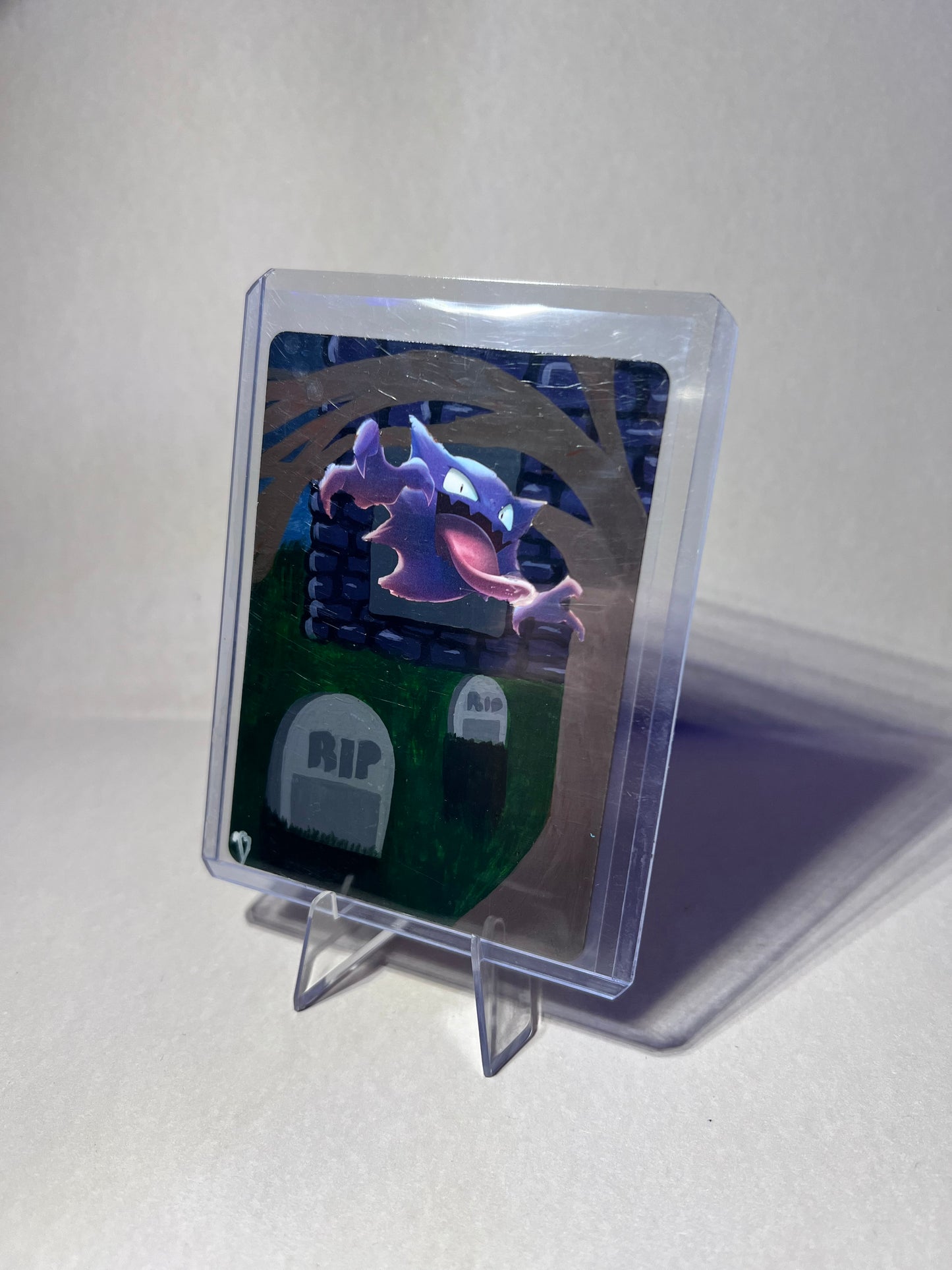 Haunter Custom Pokémon Card | Hand painted Collectible Gift | Halloween Decor Ideas | Game Room Wall Decor