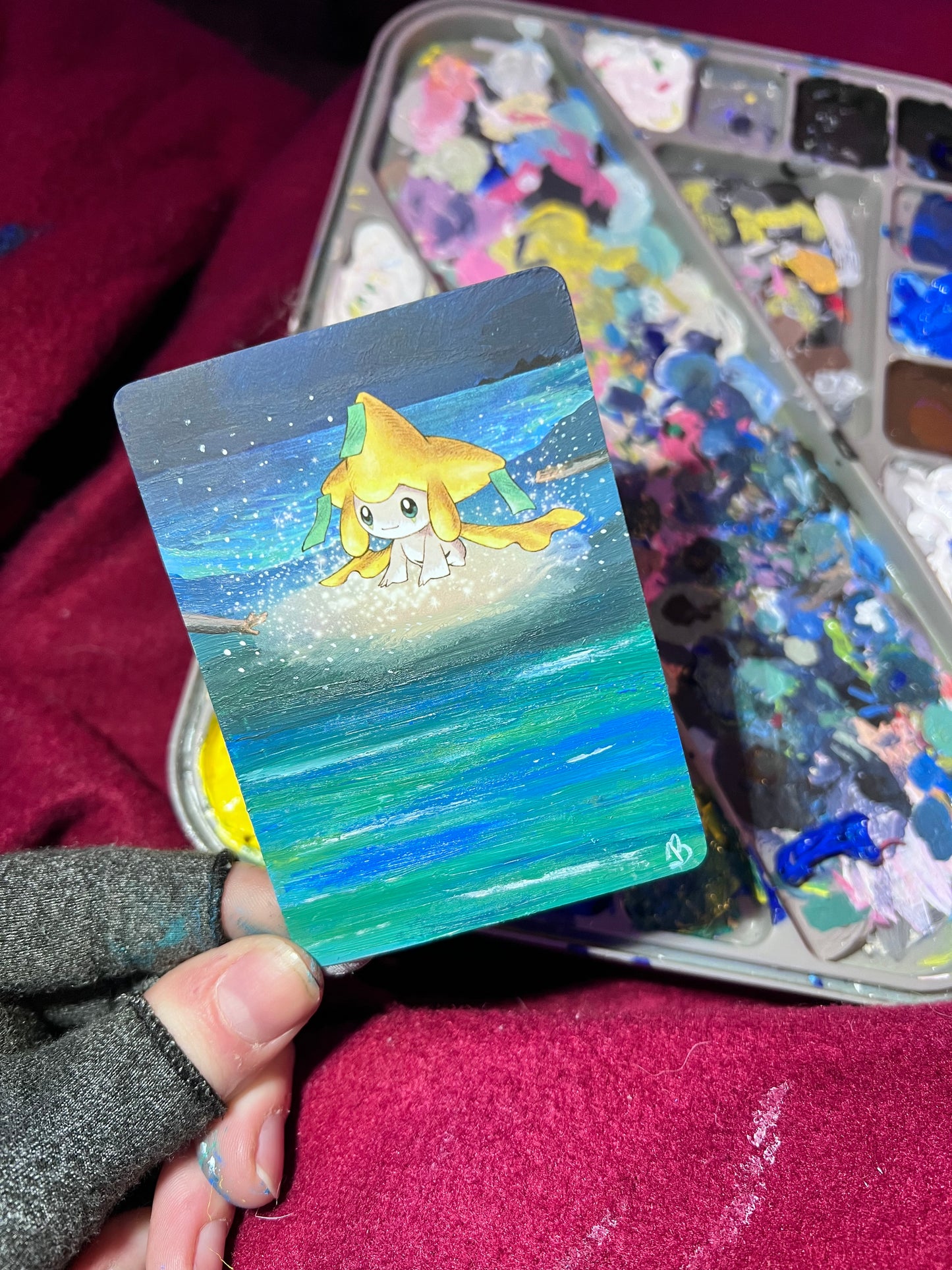 Jirachi Painted Pokmon Card | Handmade Art | Gifts for Gamers | Unique Present - IszyBeeArts Jirachi Painted Pokmon Card | Handmade Art | Gifts for Gamers | Unique Present - IszyBeeArts