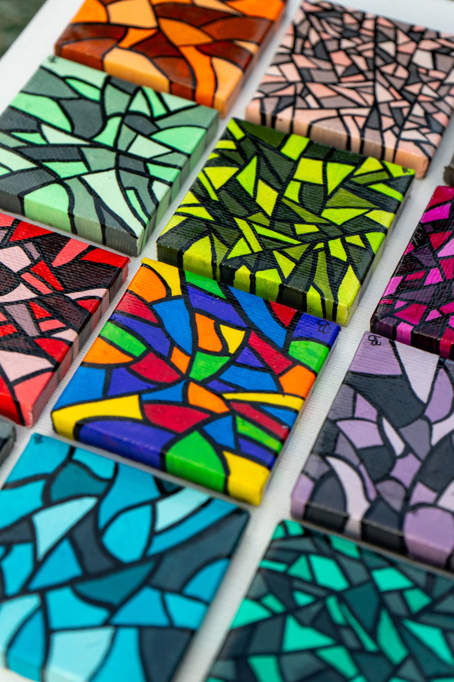 Tiny Prism Collection – Original 2x2 Mini Acrylic Paintings