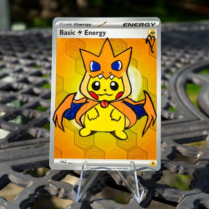Charizard Poncho Pikachu Painted Character Card | Cool Kid’s Birthday Gift | Dorm room wall decor | Game room ideas