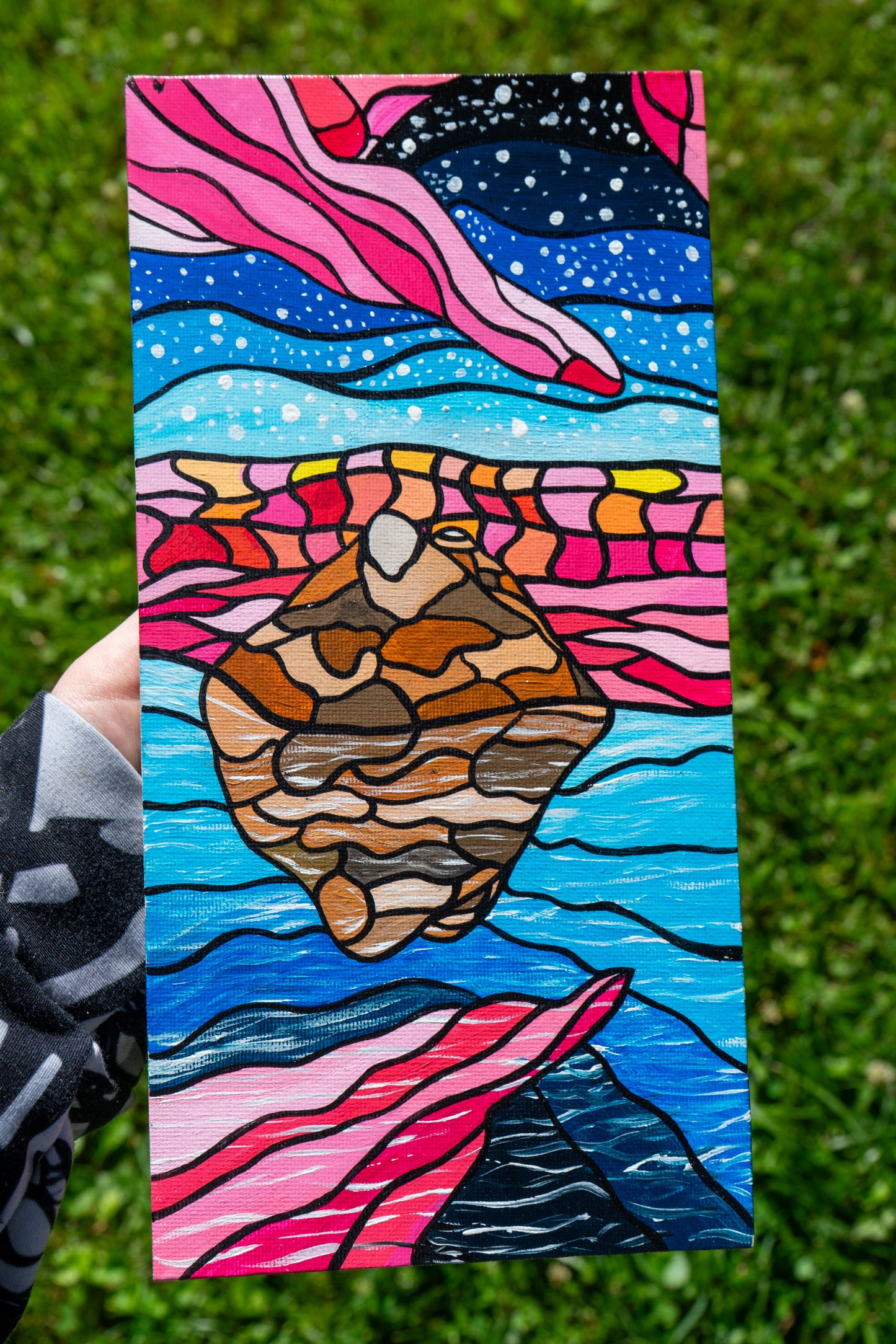 Floating Island Dream | Original 4x8 Acrylic Painting on Canvas