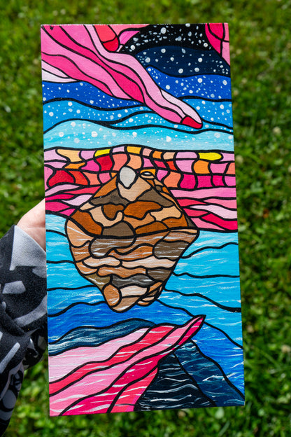 Floating Island Dream | Original 4x8 Acrylic Painting on Canvas