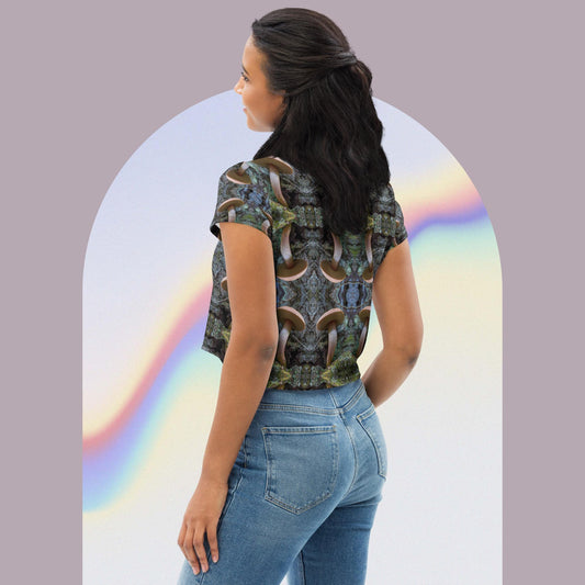 Mushroom Print Crop Top