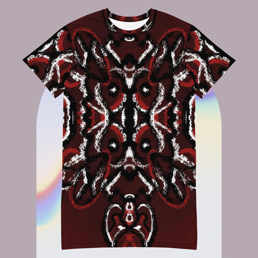 Red Awaken T-shirt Dress