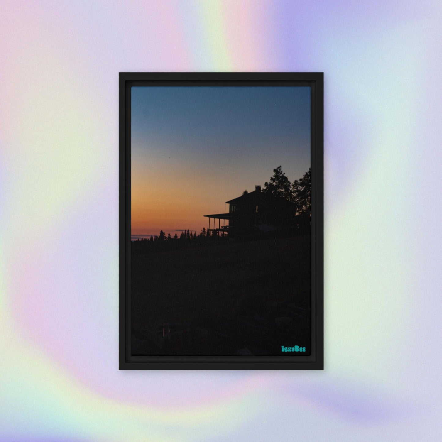 "Sunset Hills" - 12" by 18" Wood Framed IszyBee Photograph on Canvas