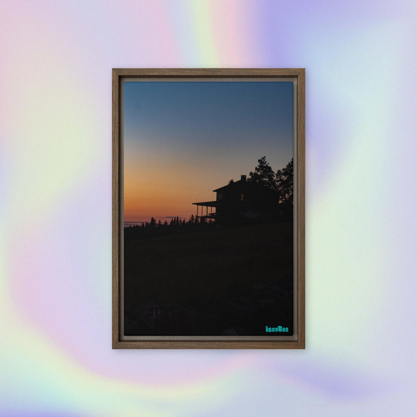 "Sunset Hills" - 12" by 18" Wood Framed IszyBee Photograph on Canvas