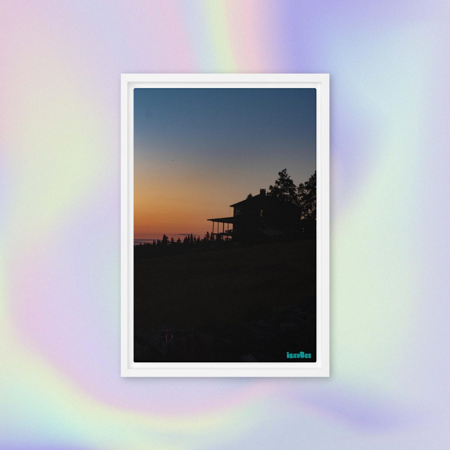 "Sunset Hills" - 12" by 18" Wood Framed IszyBee Photograph on Canvas