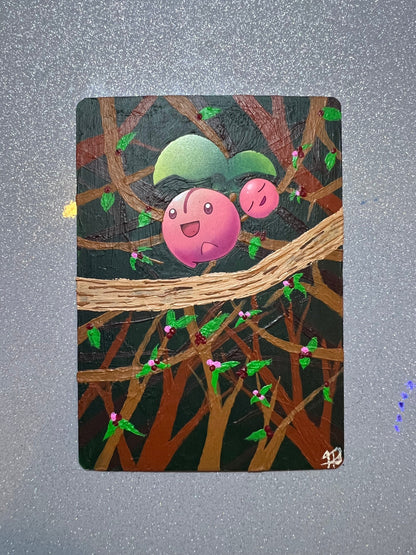 Cherubi Custom Handpainted Collectible Gift Pokémon Card