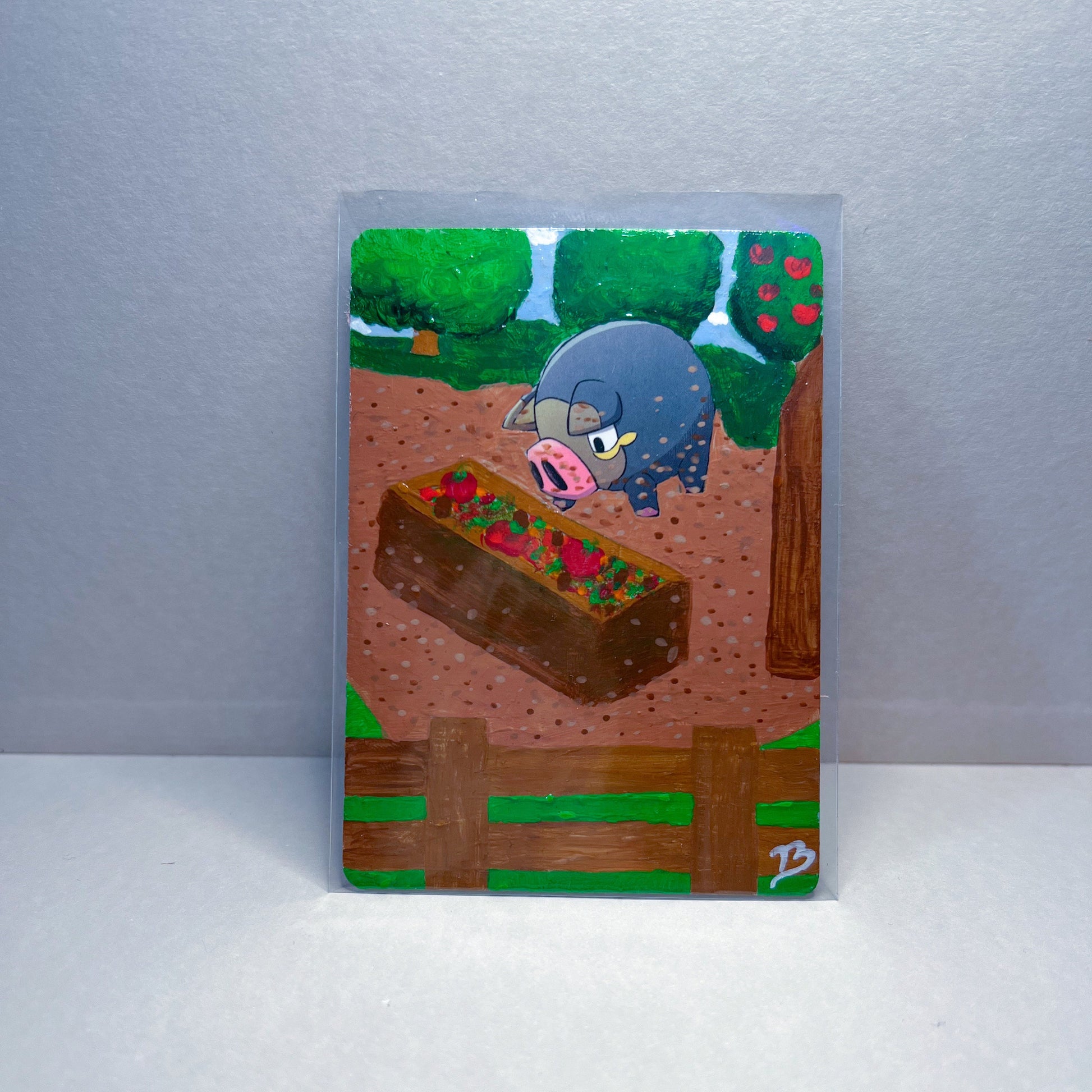 Lechonk Custom Handpainted Collectible Gift Pokmon Card - IszyBeeArts Lechonk Custom Handpainted Collectible Gift Pokmon Card - IszyBeeArts