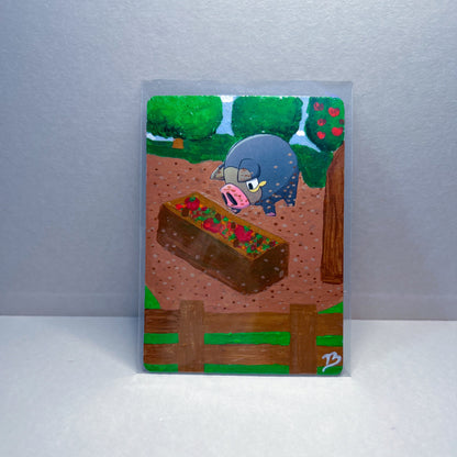 Lechonk Custom Handpainted Collectible Gift Pokémon Card
