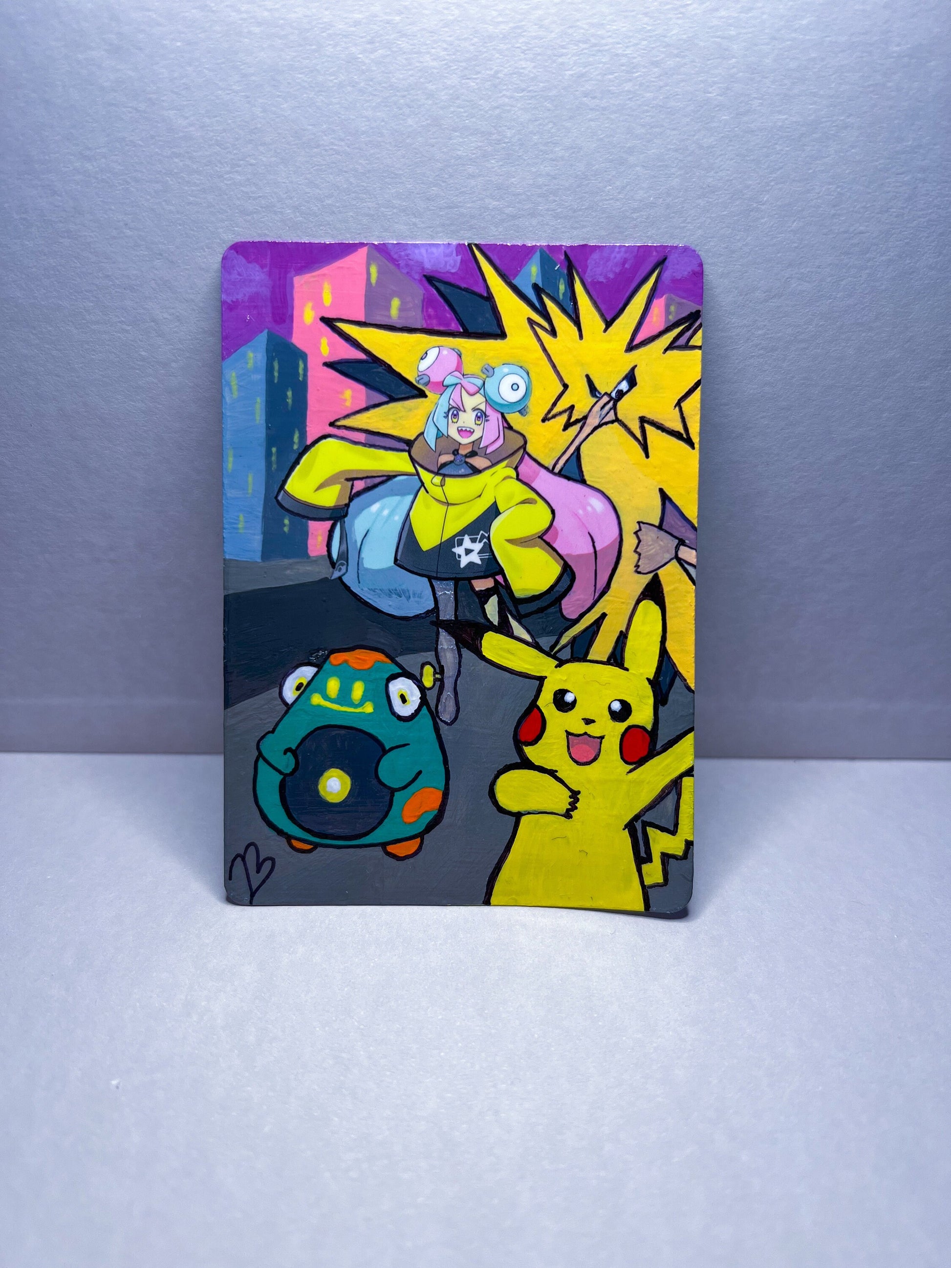 Iono Custom Handpainted Collectible Gift Pokmon Card - IszyBeeArts Iono Custom Handpainted Collectible Gift Pokmon Card - IszyBeeArts