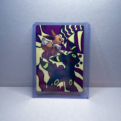 Eevee Hand Painted Pokémon Card | Unique Gift for all ages | Cool Wall Art | Dorm Room Desk Decor | Cute Cat Art |